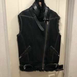 IRO Paris Courtney leather shearling vest